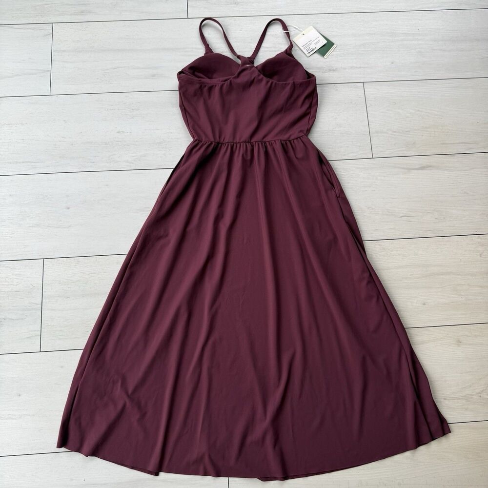 Halara Womens Small Softlyzero Airy Everyday Midi Chill Dress Purple Pockets New - Picture 4 of 8